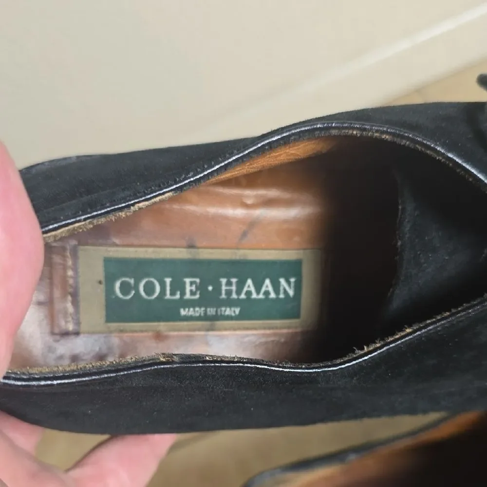 Cole Haan Black Suede Oxfords